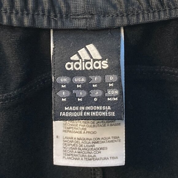 adidas Jet Black 3 Gray Stripe Athletic Track Pants Size Medium - Picture 3 of 6